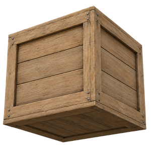 Crate balancing on the forklift forks