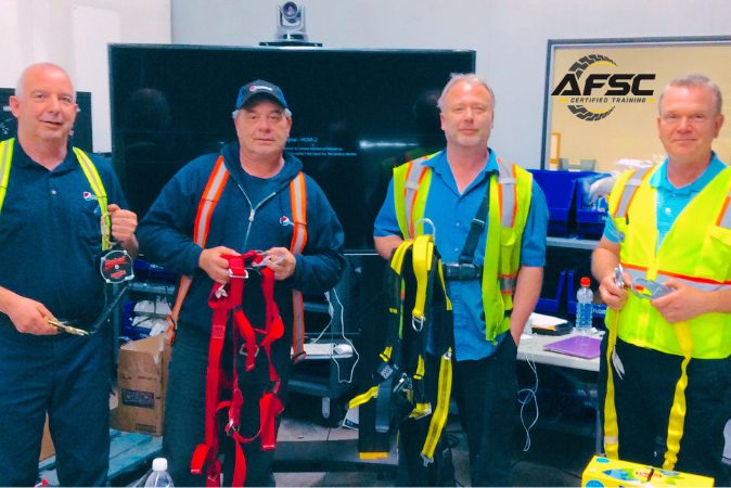 Hands-on fall protection practical training at a worksite