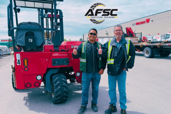 Reach truck operator training at a Western Canada worksite